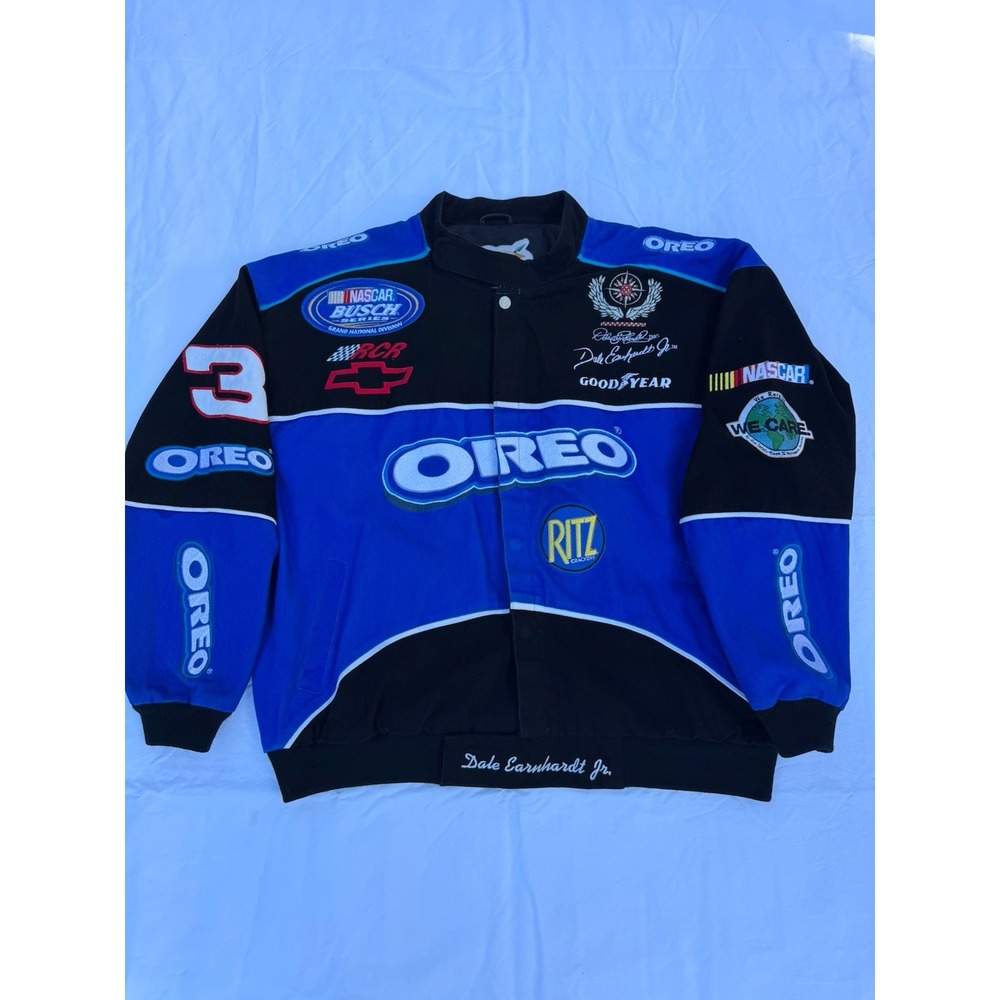 Jeff Hamilton Dale Earnhardt Jr Oreo Ritz NASCAR Racing Jacket Size L Large